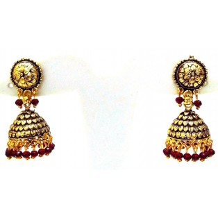 Golden Oxidized Earrings Jhumka Jhumki Jewelry Bollywood Drop Dangle Long E19